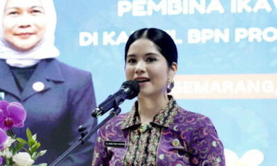 alt="Annisa Pohan Yudhoyono di acara sosialisasi IKAWATI ATR/BPN"