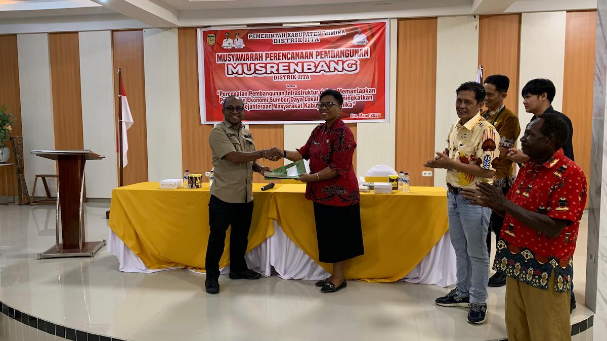 Musrenbang Distrik Jita Mimika yang menghasilkan 129 usulan prioritas pembangunan kampung tahun anggaran 2026.