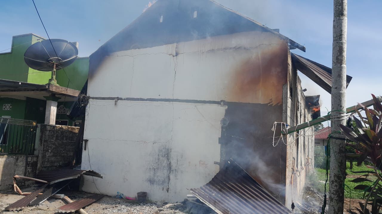 Kondisi rumah setelah dilahap api.