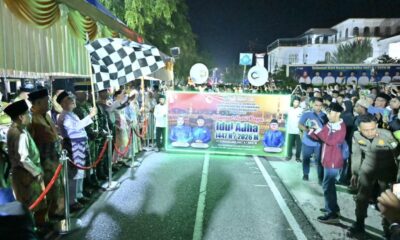 Wakil Bupati Bengkalis Bagus Santoso melepas pawai takbir Iduladha 1447 Hijriah di Lapangan Tugu Bengkalis pada Selasa malam (26/05/2026).