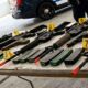 Barang bukti airsoft gun dan perlengkapan yang disita Polres Pelabuhan Tanjung Priok.