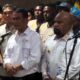 Gubernur Papua Selatan Apolo Safanpo dan Menteri Pertanian Andi Amran Sulaiman saat konferensi pers pembangunan pertanian Papua di Jakarta.