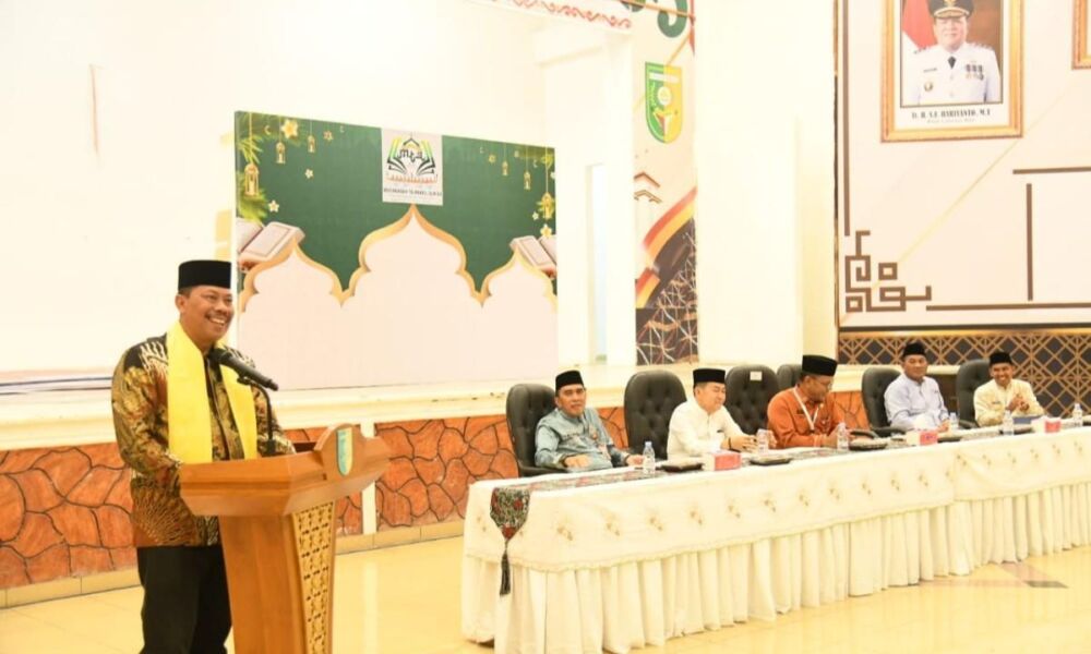 Kafilah Kabupaten Bengkalis mengikuti proses registrasi ulang peserta MTQ ke 44 tingkat Provinsi Riau di Kuantan Singingi.