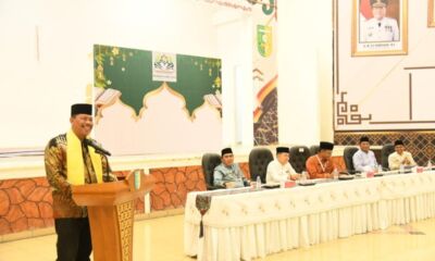 Kafilah Kabupaten Bengkalis mengikuti proses registrasi ulang peserta MTQ ke 44 tingkat Provinsi Riau di Kuantan Singingi.