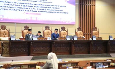 Rapat Paripurna DPRD Sumsel membahas pertanggungjawaban APBD 2025.