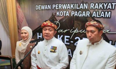 Herman Deru memberikan sambutan saat Rapat Paripurna HUT ke 25 Kota Pagaralam di DPRD Kota Pagaralam.